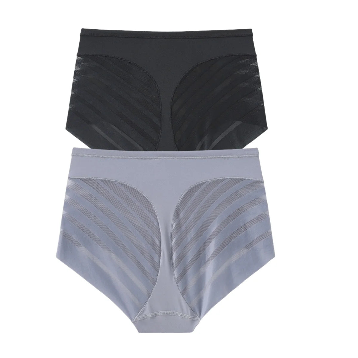 2Pcs/Set Ice Silk Tummy Control Panties Women High Rise Shapewear Pants Female Sexy Lingerie Slimming Underwear M-3XL Briefs