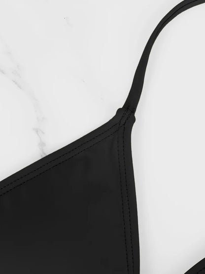 1Pc Women's Sexy Bikini Top Bra Swimsuit Summer Beach Style Solid Color Hanging Neck Bareback Strap Bikini Swimsuit Bra Swimsuit