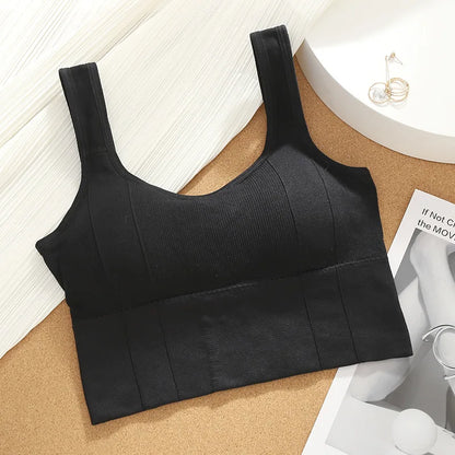 women Active Bra casual Top Letters print strap Cotton Top fitness Gym Jogging sleep Bra girl Wire Free Bandeau paded Bra Tops