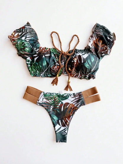 RUOTONGSEPT New Push Up 2024 Bikini Set Women Swimsuit Ruffle Biquini Swimwear Sexy Brazilian Ribbed Beachwear Bathing Suit
