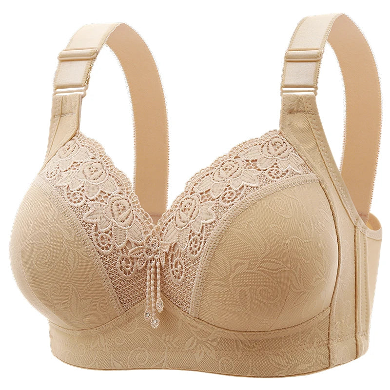 Womens Lace Bras Ultra-Thin Perspective Bralette Deep V Bra Sexy Lingerie Tops Plus Size  Cup Mom's underwear active bra