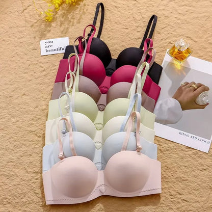 plus Size Seamless Wireless Bra Women's Sexy Plunge Padded Push-Up Smooth Large Size Bralette Comfortable Underwear for Women