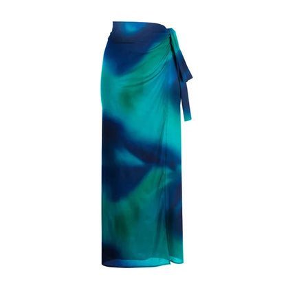 2025 New Arrival Push Up One Piece Swimsuit Ruffle Beach Wear Swimwear Women Wrap Skirt Swimsuit Cover Up Sexy Sarong Plage