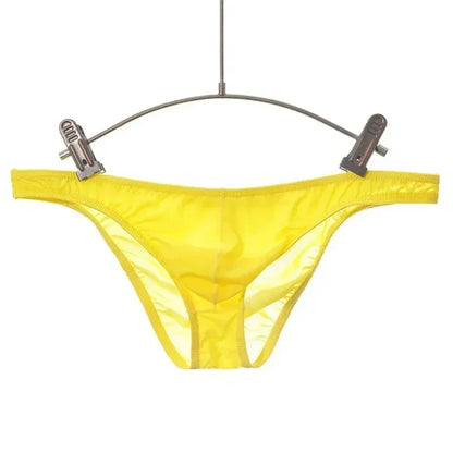 Men's Sexy Breifs Confortable Ice Silk Briefs Ultra-thin Transparent Breathable Underwear Low Waist Underpants Fashion Briefs