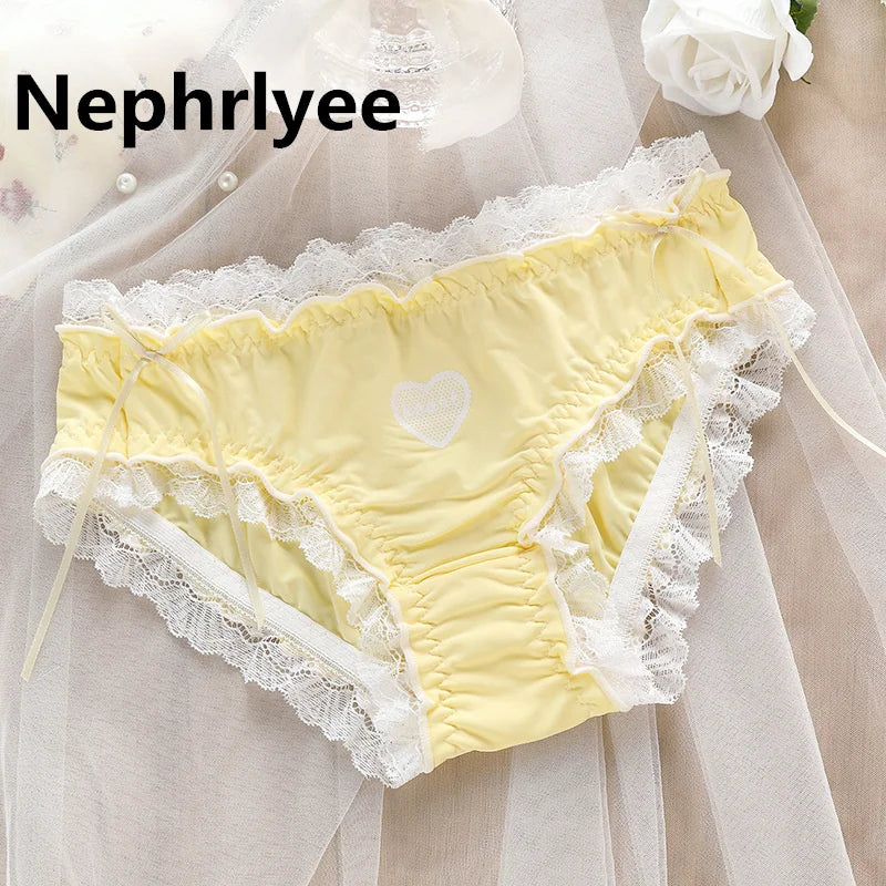 Japanese fashion new soft ice silk underwear for women with double-layer antibacterial pure cotton crotch lady girl underwear