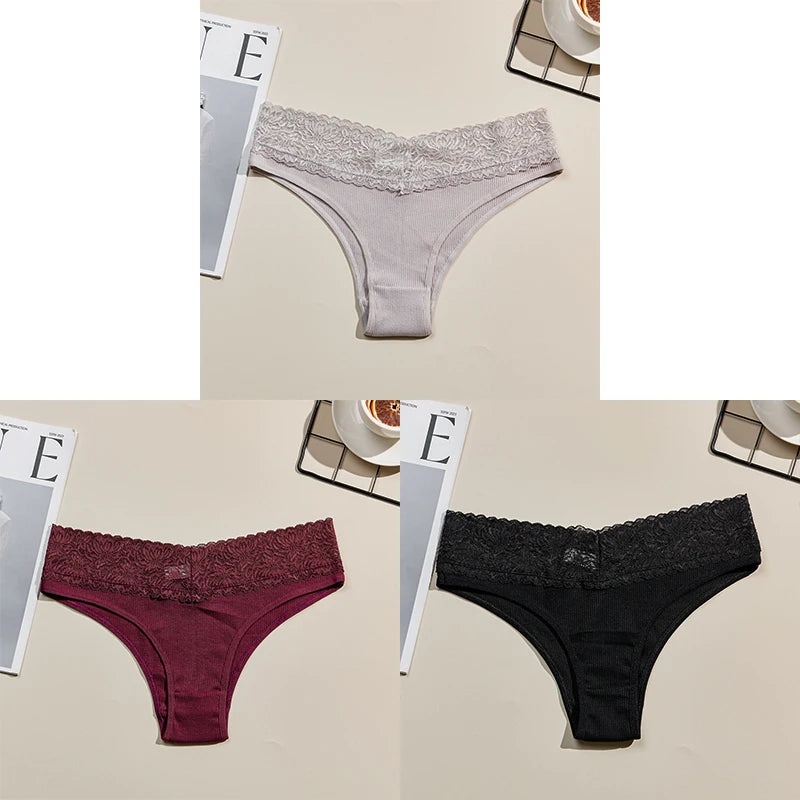 3PCS Breathable Comfortable Cotton Women's Underwear Sexy Fashion Women's Briefs Seamless Soft Women's Panties Stretchy Lingerie