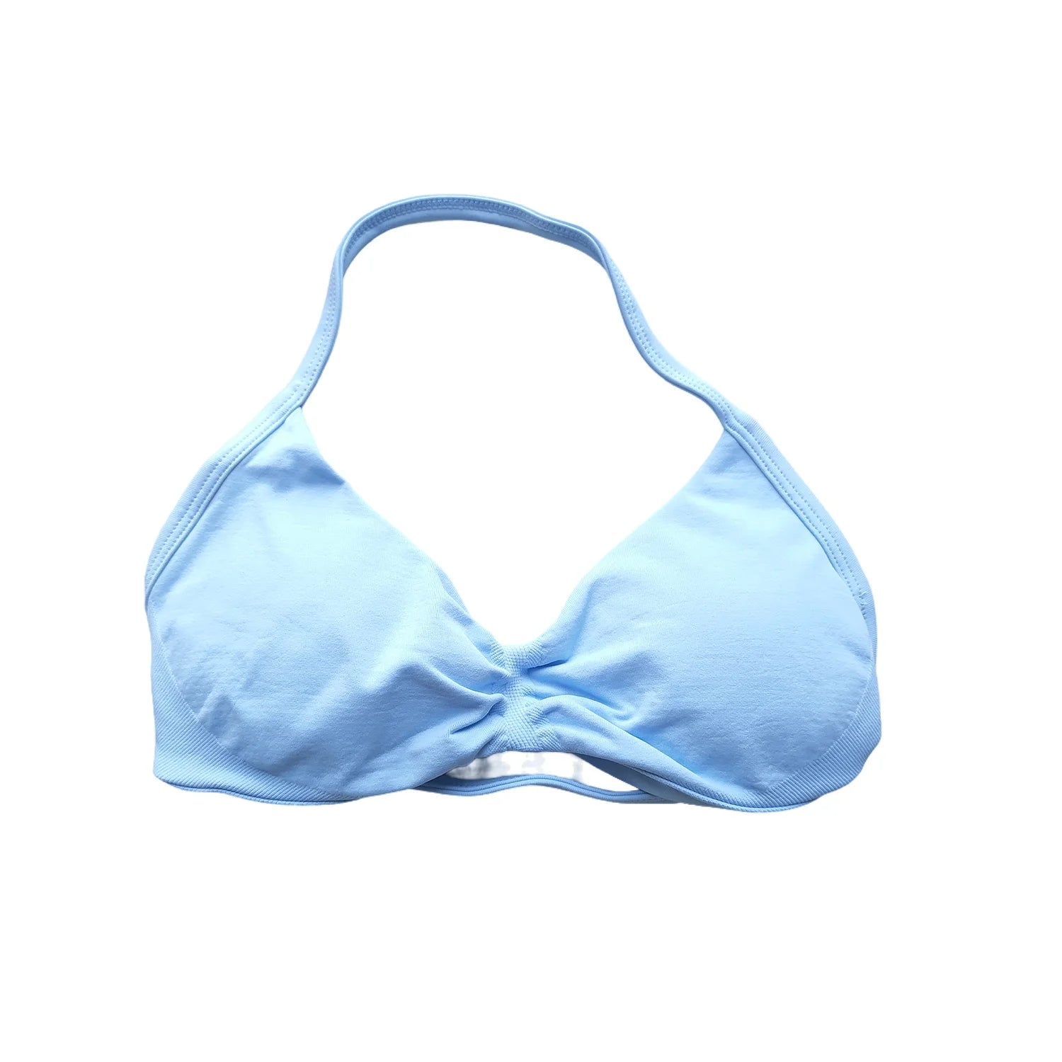 Impact Bra Women's Strappy Backless Halter Sports Bra With Removable Cups Seamless Yoga Gym Workout Activewear Fitness Clothing