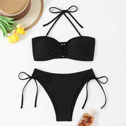 Sexy High Waist Bikini Beach Women's Swimsuit 2026 Two-piece Bathing Suit Woman Swimwear Bandeau Bikinis Sets Brazilian Biquini