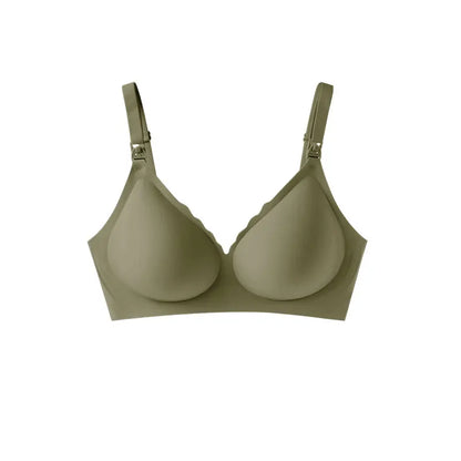 Front Open Nursing Bra Maternity Jelly Gel Laser Cutting Seamless Underwear Ultra Thin Breastfeeding Bra For Pregnant Women