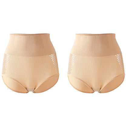 Flarixa 1/2/3Pcs Hollow Belly Control Shapewear Women Panties High Waist Double Layer Tummy Shaper Heart-shaped Hip Lift Pants