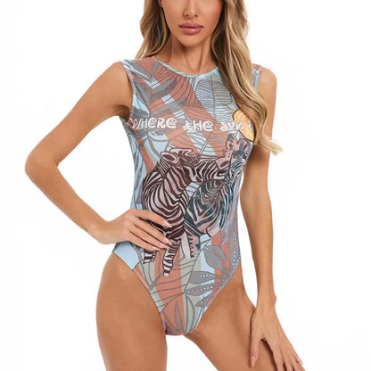 New High Waist Sexy Swimsuit Women Summer Bathing Suit Bikini Set Sleeveless Swimwear Women Beach Swimming Suit For Female