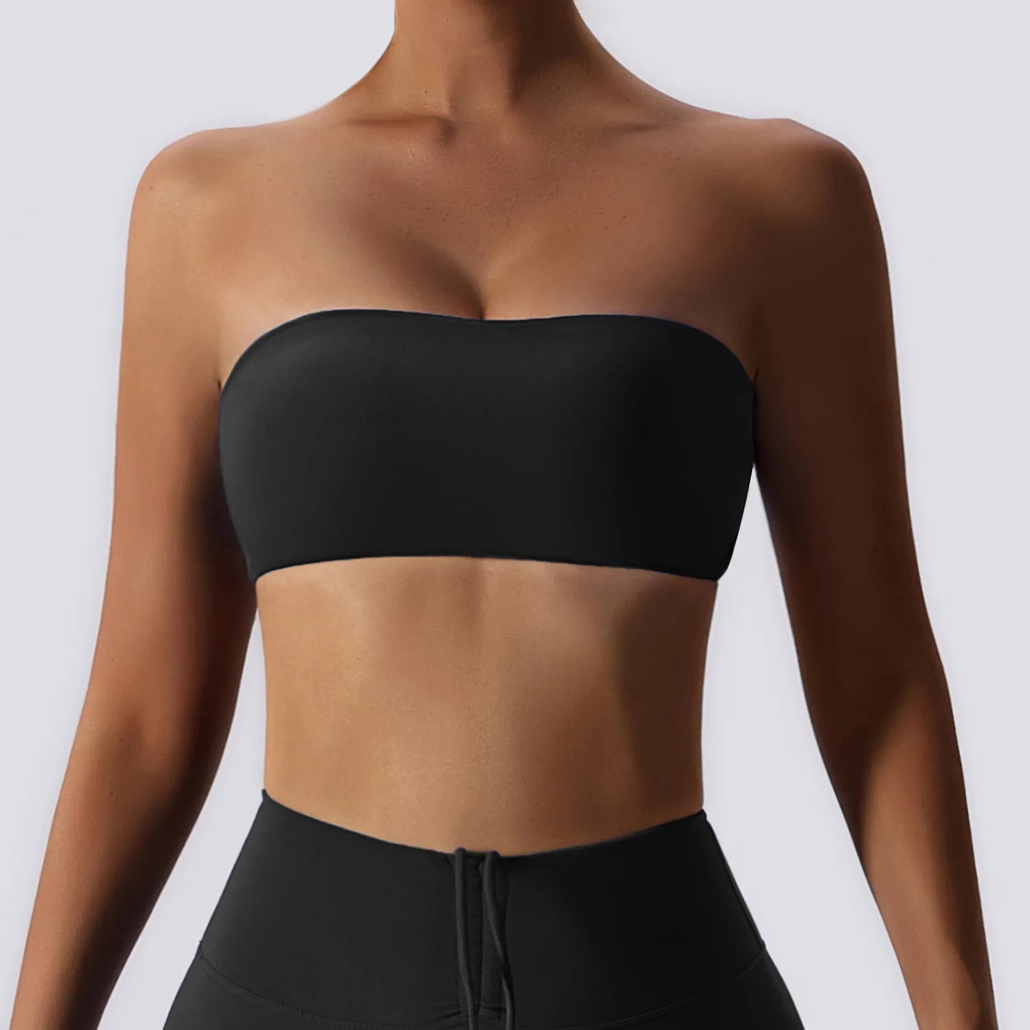 Women's Yoga Bra Strapless Sports Bra Women's Gym Run Push Up Thin Strap Daily Sports Top Wireless Pad Fitness Yoga Bra